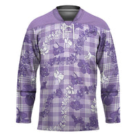 Poni Aloha Hawaii Hockey Jersey Plumeria Lei With Palaka Motif - Polynesian Pride