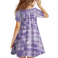 Poni Aloha Hawaii Kid Short Sleeve Dress Plumeria Lei With Palaka Motif LT14 - Polynesian Pride