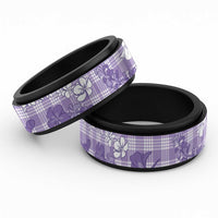 Poni Aloha Hawaii Spinner Ring Plumeria Lei With Palaka Motif - Polynesian Pride