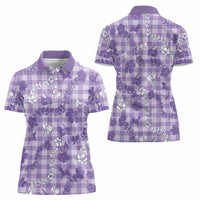 Poni Aloha Hawaii Women Polo Shirt Plumeria Lei With Palaka Motif - Polynesian Pride