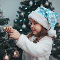 Polu Aloha Hawaii Christmas Santa Hat Plumeria Lei With Palaka Motif - Polynesian Pride