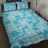 Polu Aloha Hawaii Quilt Bed Set Plumeria Lei With Palaka Motif - Polynesian Pride