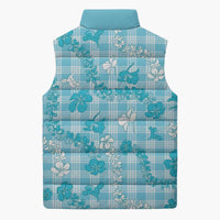 Polu Aloha Hawaii Sleeveless Puffer Jacket Plumeria Lei With Palaka Motif - Polynesian Pride