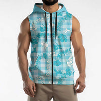 Polu Aloha Hawaii Sleeveless Zip Hoodie Plumeria Lei With Palaka Motif LT14 - Polynesian Pride