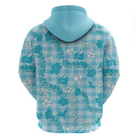 Polu Aloha Hawaii Zip Hoodie Plumeria Lei With Palaka Motif - Polynesian Pride