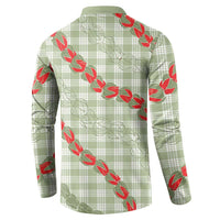 Omaomao Aloha Hawaii Button Sweatshirt Rosebud Lei With Palaka Motif - Polynesian Pride