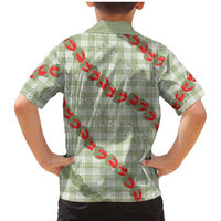 Omaomao Aloha Hawaii Family Matching Mermaid Dress and Hawaiian Shirt Rosebud Lei With Palaka Motif - Polynesian Pride