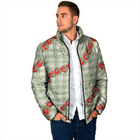 Omaomao Aloha Hawaii Padded Jacket Rosebud Lei With Palaka Motif - Polynesian Pride