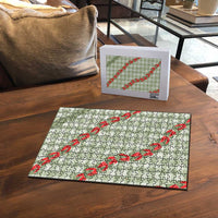 Omaomao Aloha Hawaii Puzzle Rosebud Lei With Palaka Motif - Polynesian Pride