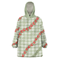 Omaomao Aloha Hawaii Wearable Blanket Hoodie Rosebud Lei With Palaka Motif - Polynesian Pride