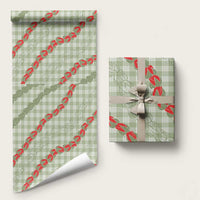 Omaomao Aloha Hawaii Wrapping Paper Rosebud Lei With Palaka Motif - Polynesian Pride