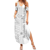 Samoa White Sunday Summer Maxi Dress Manuia le Aso Sa o Tamaiti Polynesian Plumeria LT14 Women White - Polynesian Pride