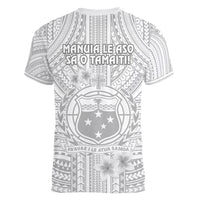 samoa-white-sunday-women-v-neck-t-shirt-manuia-le-aso-sa-o-tamaiti-polynesian-plumeria