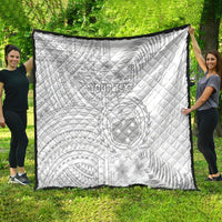Personalised Samoa White Sunday Quilt Manuia le Aso Sa o Tamaiti Polynesian Plumeria LT14 - Polynesian Pride