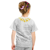Samoa White Sunday Kid T Shirt Lotu Tamaiti 2023 With Coat Of Arms LT14 - Polynesian Pride