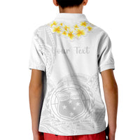 Personalised Samoa White Sunday Kid Polo Shirt Lotu Tamaiti 2023 With Coat Of Arms LT14 - Polynesian Pride