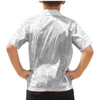 Polynesia White Sunday Family Matching Mermaid Dress and Hawaiian Shirt Polynesian Pattern With Tropical Flowers LT14 - Polynesian Pride