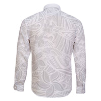 Polynesia White Sunday Family Matching Mermaid Dress and Hawaiian Shirt Polynesian Pattern With Tropical Flowers LT14 - Polynesian Pride