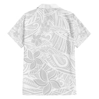 Polynesia White Sunday Family Matching Off Shoulder Short Dress and Hawaiian Shirt Polynesian Pattern With Tropical Flowers LT14 - Polynesian Pride
