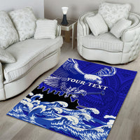 Personalised American Samoa Fautasi Race Area Rug Eagle With Polynesian Pattern LT14 - Polynesian Pride