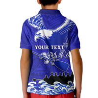 Personalised American Samoa Fautasi Race Kid Polo Shirt Eagle With Polynesian Pattern LT14 - Polynesian Pride