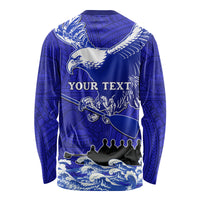 Personalised American Samoa Fautasi Race Long Sleeve Shirt Eagle With Polynesian Pattern LT14 - Polynesian Pride