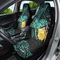 New Zealand Fantail Bird Car Seat Cover Maori Piwakawaka Kowhai - Paua Shell Pattern LT14 - Polynesian Pride