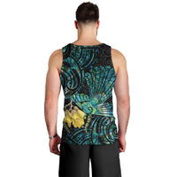 New Zealand Fantail Bird Men Tank Top Maori Piwakawaka Kowhai - Paua Shell Pattern
