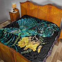 New Zealand Fantail Bird Quilt Maori Piwakawaka Kowhai - Paua Shell Pattern LT14 - Polynesian Pride