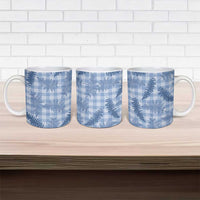 Blue Palaka Hawaii Palapalai Ceramic Mug Hawaiian Fern - Polynesian Pride