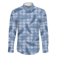 Blue Palaka Hawaii Palapalai Family Matching Mermaid Dress and Hawaiian Shirt Hawaiian Fern LT14 Dad's Shirt - Long Sleeve Blue - Polynesian Pride