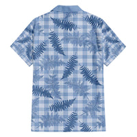 Blue Palaka Hawaii Palapalai Family Matching Off The Shoulder Long Sleeve Dress and Hawaiian Shirt Hawaiian Fern - Polynesian Pride