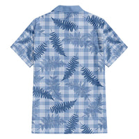 Blue Palaka Hawaii Palapalai Family Matching Off Shoulder Maxi Dress and Hawaiian Shirt Hawaiian Fern LT14 - Polynesian Pride