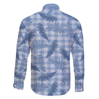 Blue Palaka Hawaii Palapalai Family Matching Off Shoulder Maxi Dress and Hawaiian Shirt Hawaiian Fern LT14 - Polynesian Pride