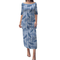 Blue Palaka Hawaii Palapalai Family Matching Puletasi and Hawaiian Shirt Hawaiian Fern - Polynesian Pride