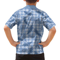 Blue Palaka Hawaii Palapalai Family Matching Short Sleeve Bodycon Dress and Hawaiian Shirt Hawaiian Fern LT14 - Polynesian Pride