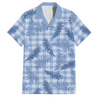 Blue Palaka Hawaii Palapalai Family Matching Tank Maxi Dress and Hawaiian Shirt Hawaiian Fern LT14 Dad's Shirt - Short Sleeve Blue - Polynesian Pride