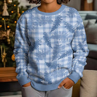 Blue Palaka Hawaii Palapalai Kid Ugly Christmas Sweater Hawaiian Fern - Polynesian Pride