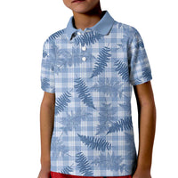 Blue Palaka Hawaii Palapalai Kid Polo Shirt Hawaiian Fern - Polynesian Pride