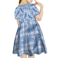 Blue Palaka Hawaii Palapalai Kid Short Sleeve Dress Hawaiian Fern - Polynesian Pride