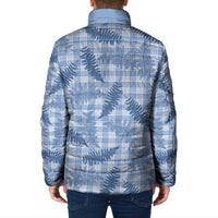 Blue Palaka Hawaii Palapalai Padded Jacket Hawaiian Fern - Polynesian Pride