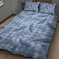 Blue Palaka Hawaii Palapalai Quilt Bed Set Hawaiian Fern - Polynesian Pride