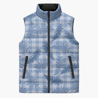 Blue Palaka Hawaii Palapalai Sleeveless Puffer Jacket Hawaiian Fern - Polynesian Pride