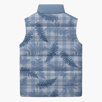 Blue Palaka Hawaii Palapalai Sleeveless Puffer Jacket Hawaiian Fern - Polynesian Pride