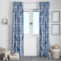 Blue Palaka Hawaii Palapalai Window Curtain Hawaiian Fern - Polynesian Pride