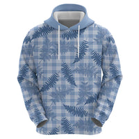 Blue Palaka Hawaii Palapalai Zip Hoodie Hawaiian Fern - Polynesian Pride