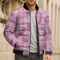 Purple Palaka Hawaii Palapalai Bomber Puffer Jacket Hawaiian Fern - Polynesian Pride