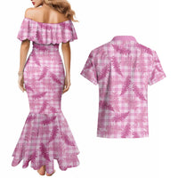 Purple Palaka Hawaii Palapalai Couples Matching Mermaid Dress and Hawaiian Shirt Hawaiian Fern - Polynesian Pride