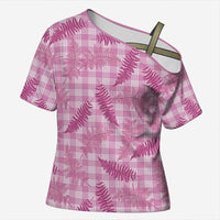 Purple Palaka Hawaii Palapalai Cross Shoulder Shirt Hawaiian Fern - Polynesian Pride