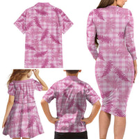 Purple Palaka Hawaii Palapalai Family Matching Long Sleeve Bodycon Dress and Hawaiian Shirt Hawaiian Fern - Polynesian Pride